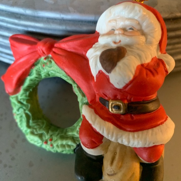 Vintage, Jasco CHRISTMAS Porcelain holiday bell napkin ring holders, ornament. - Picture 10 of 15